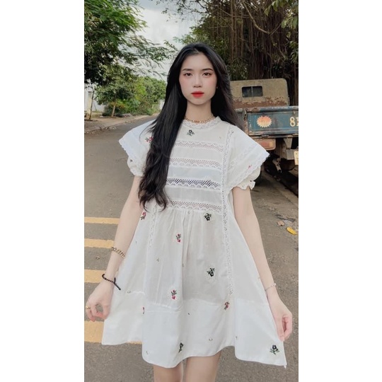 ĐẦM DOLL XÔ THÊU HOA