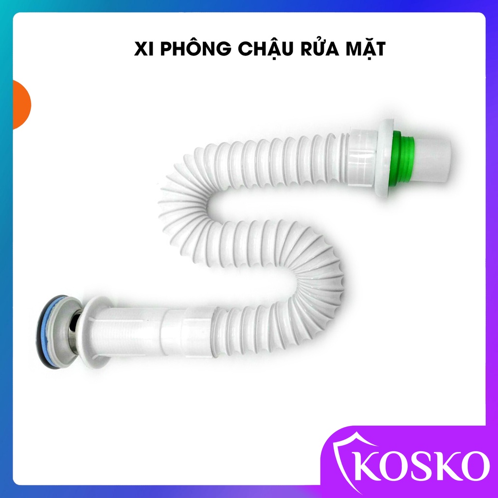 XI PHÔNG, ỐNG THOÁT NƯỚC CHẬU RỬA MẶT LẬT NHỰA SUN ĐẦU INOX.Bộ xi phông lavabo thoát nước dùng cho chậu xả lật