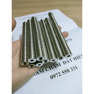 Nam châm dẹt có lỗ 12*3 lỗ 4mm