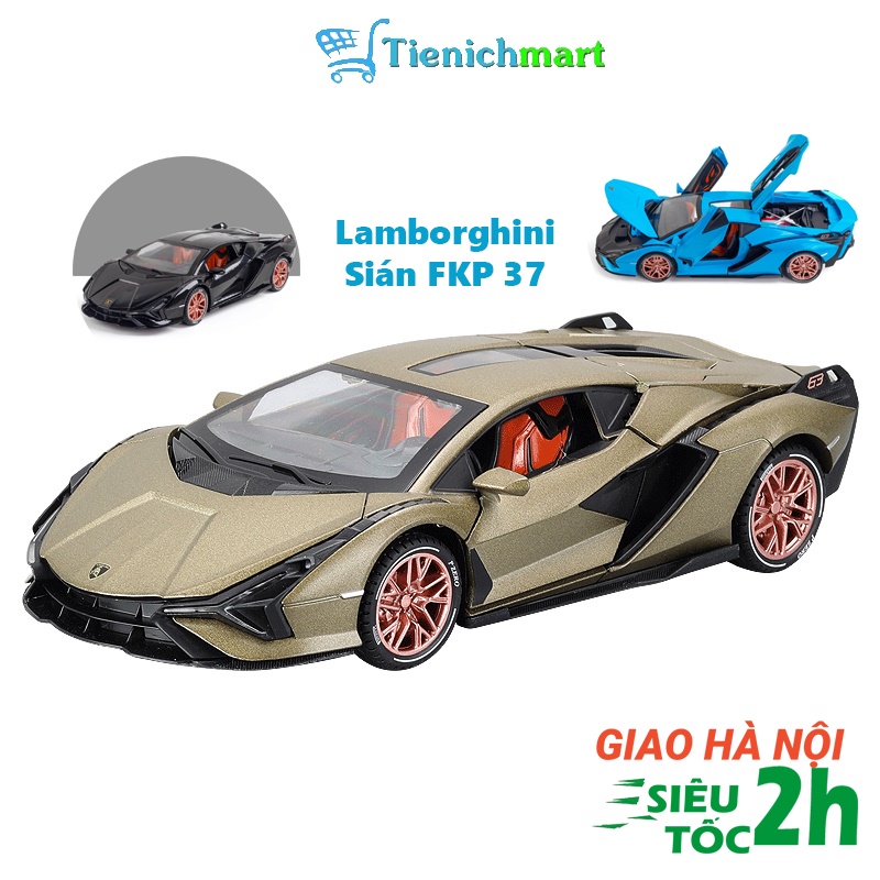 Mô hình xe ô tô Lamborghini Sián FKP 37 tỷ lệ 1:24 khung hợp kim có đèn âm thanh mô phỏng