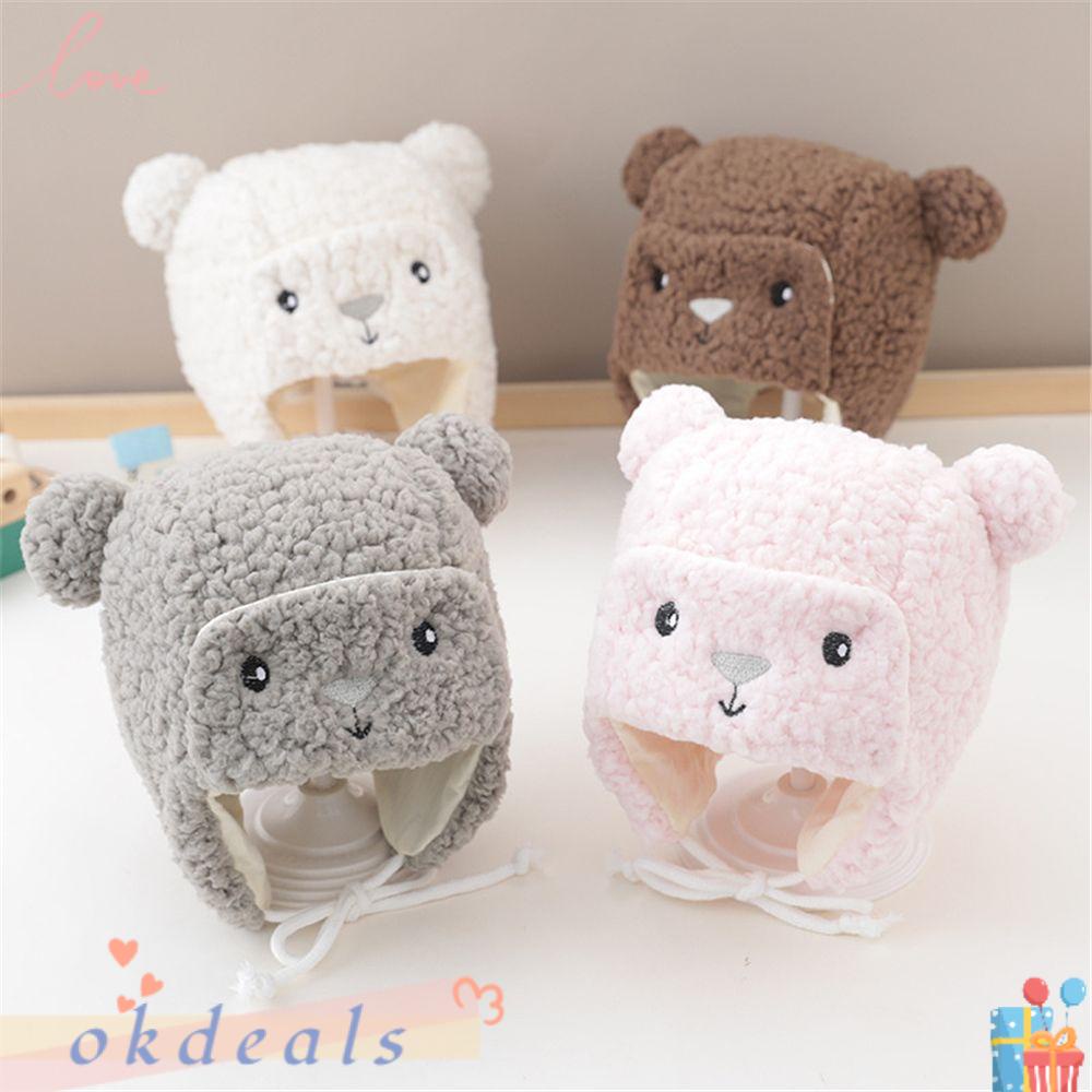 Mũ Giữ Ấm Tai Mềm Mại Họa Tiết Hoạt Hình Cho Bé 3-16 Tháng Tuổi