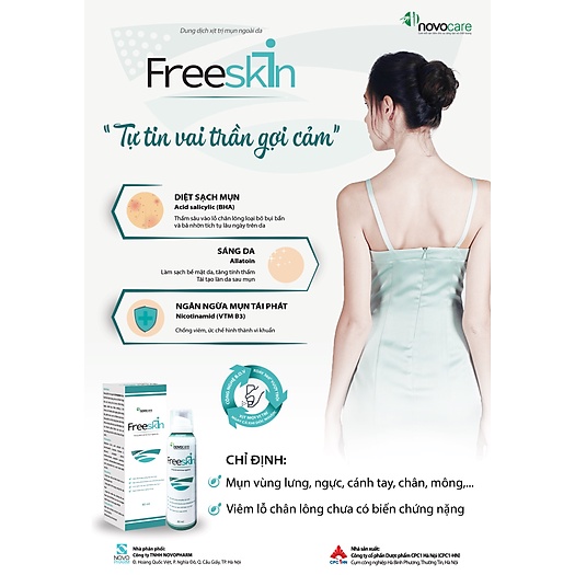 [Chính hãng] Gel Tắm Ngừa Mụn FreeSkin- Làm Sạch, Mềm Da ,Bảo vệ Da Khỏi Tác Nhân Gây Mụn, Giảm Thâm, Sáng Da