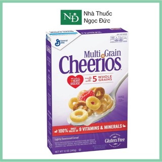 Ngũ Cốc Ăn Sáng cung cấp 12 loại vitamin và khoáng chất thiết yếu General Mills Multi-Grain Cheerios, Hộp 340g