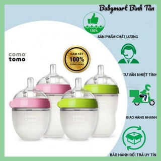 Bình sữa comotomo mỹ 150ml/250ml, chất liệu silicon mềm mại, núm ti siêu mềm, chống sặc tốt