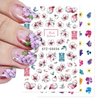 Miếng Dán Trang Trí Móng Tay Hình Hoa Cúc / Kỳ Lân /