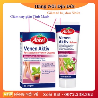 Bộ Kem Bôi và Viên uống giãn tĩnh mạch Abtei Venen Aktiv 125ML của Đức