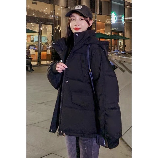 Áo khoác phao béo có mũ unisex siêu dày siêu ấm
