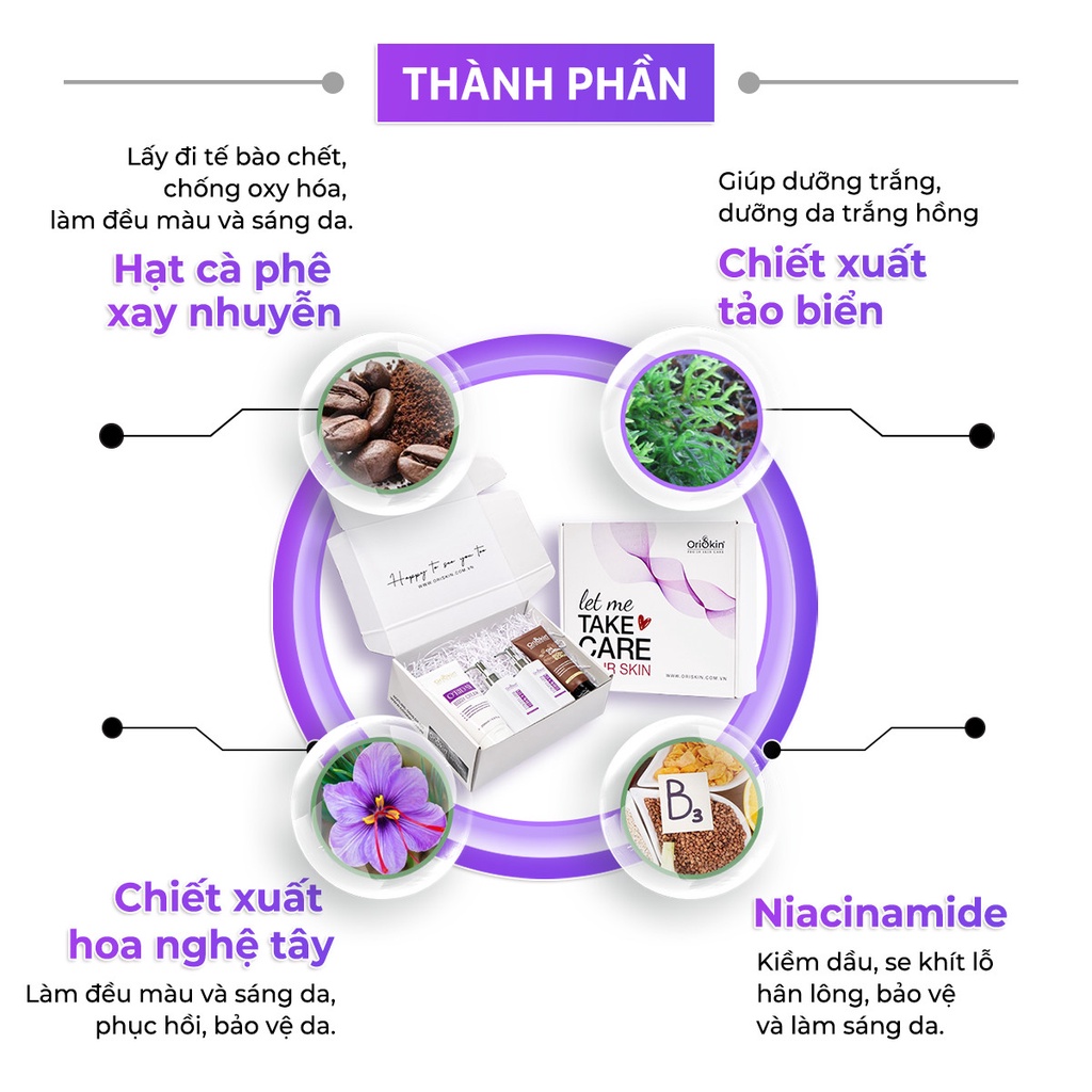 ComBo Dưỡng Trắng Da Body, Hỗ Trợ Kích Trắng Da, Cấp Ẩm Và Làm Sáng Da Oriskin