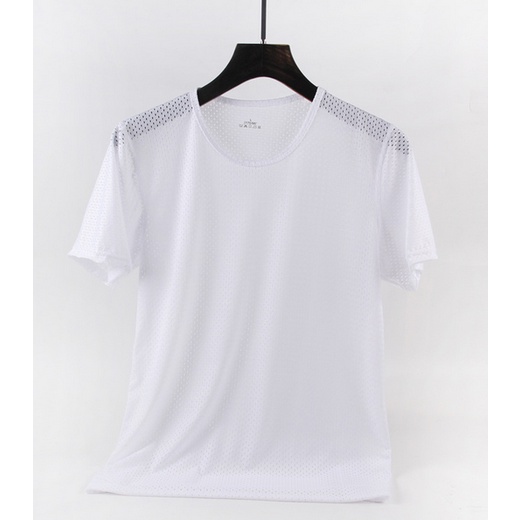 Áo thun lưới tay ngắn phong cách thể thao dành cho nam, chất vải thoáng khí, thoát hơi, thấm hút mồ hôi tốt