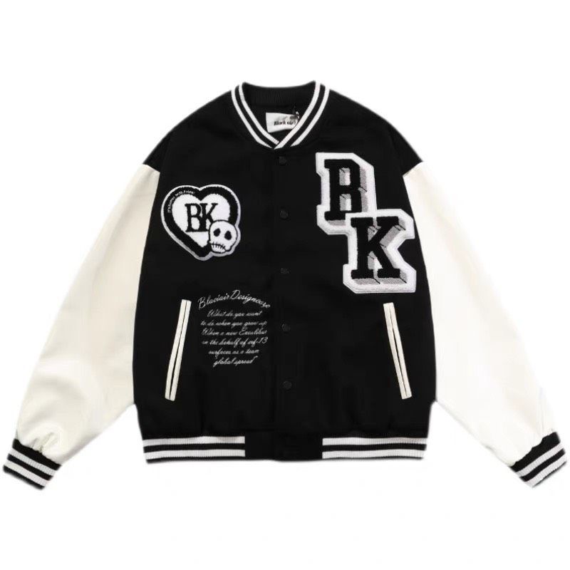 Áo khoác varsity họa tiết thêu xù