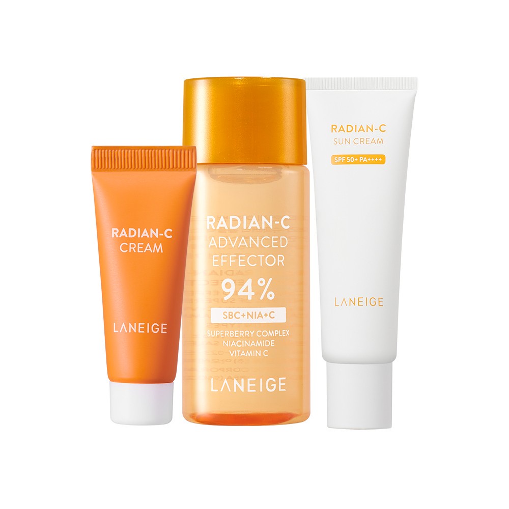 Bộ Trial Kit Kem Dưỡng làm mờ đốm nâu, Chống Nắng hoàn hảo và Tinh Chất Dưỡng Laneige Radian C