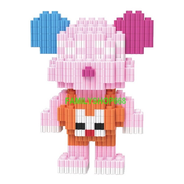 Xếp hình le.go Gấu Bearbrick mini 12cm Đồ chơi lắp ráp nano nanoblocks mô hình bear bricK