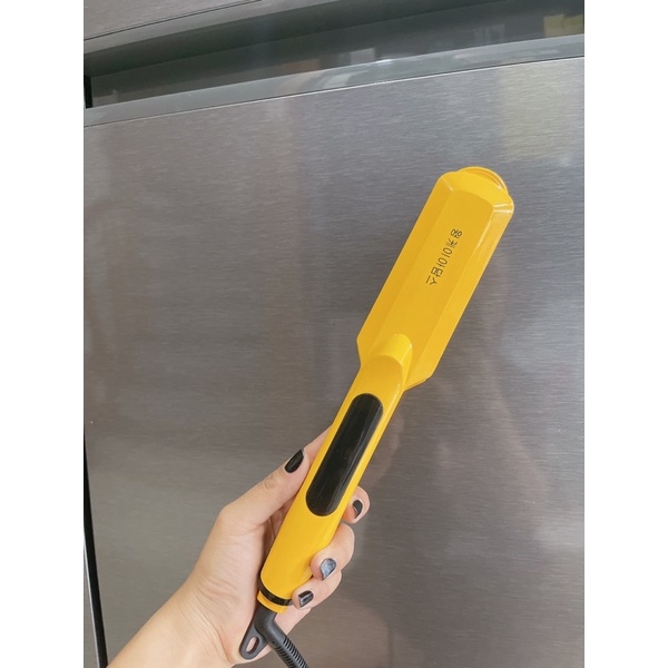Máy bấm xù - duỗi tóc,là tóc Hàn Quốc màu vàng bản to mượt tóc có màn hình led hiện thị nhiệt độ dành cho salon
