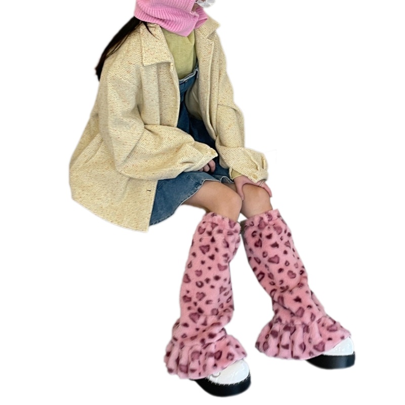 Vớ Nhung Lông Họa Tiết Da Báo Phong Cách Lolita Dễ Thương Dành Cho Nữ