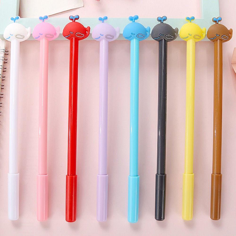 Set 8 Bút Mực Gel Bằng Cao Su PVC Mềm Họa Tiết Hoạt Hình Sáng Tạo