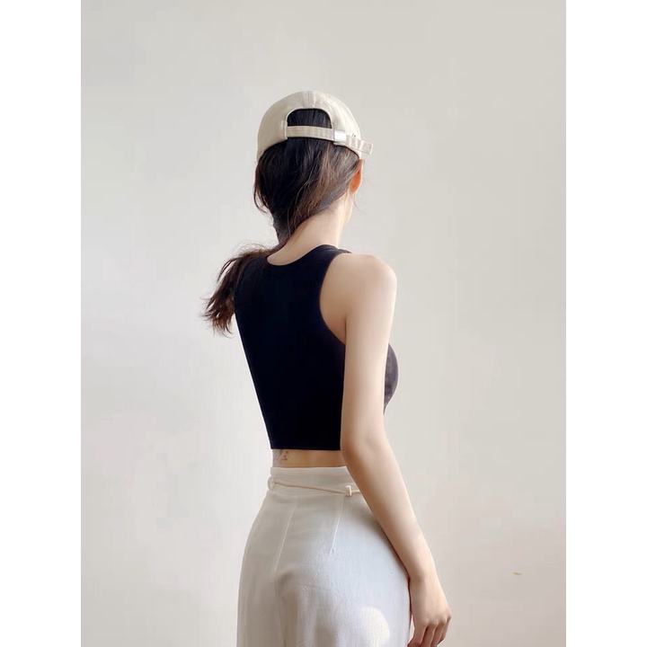 Áo ba lỗ sát nách croptop nữ CANA ôm body, chất borip 100% cotton cao cấp, 6 màu trẻ trung C1