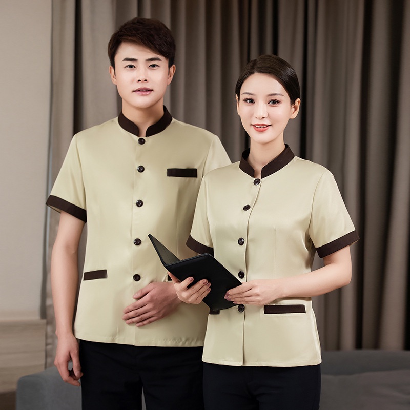 Áo Đồng Phục Nhân Viên Phục Vụ Khách Sạn Tay Ngắn MD3H