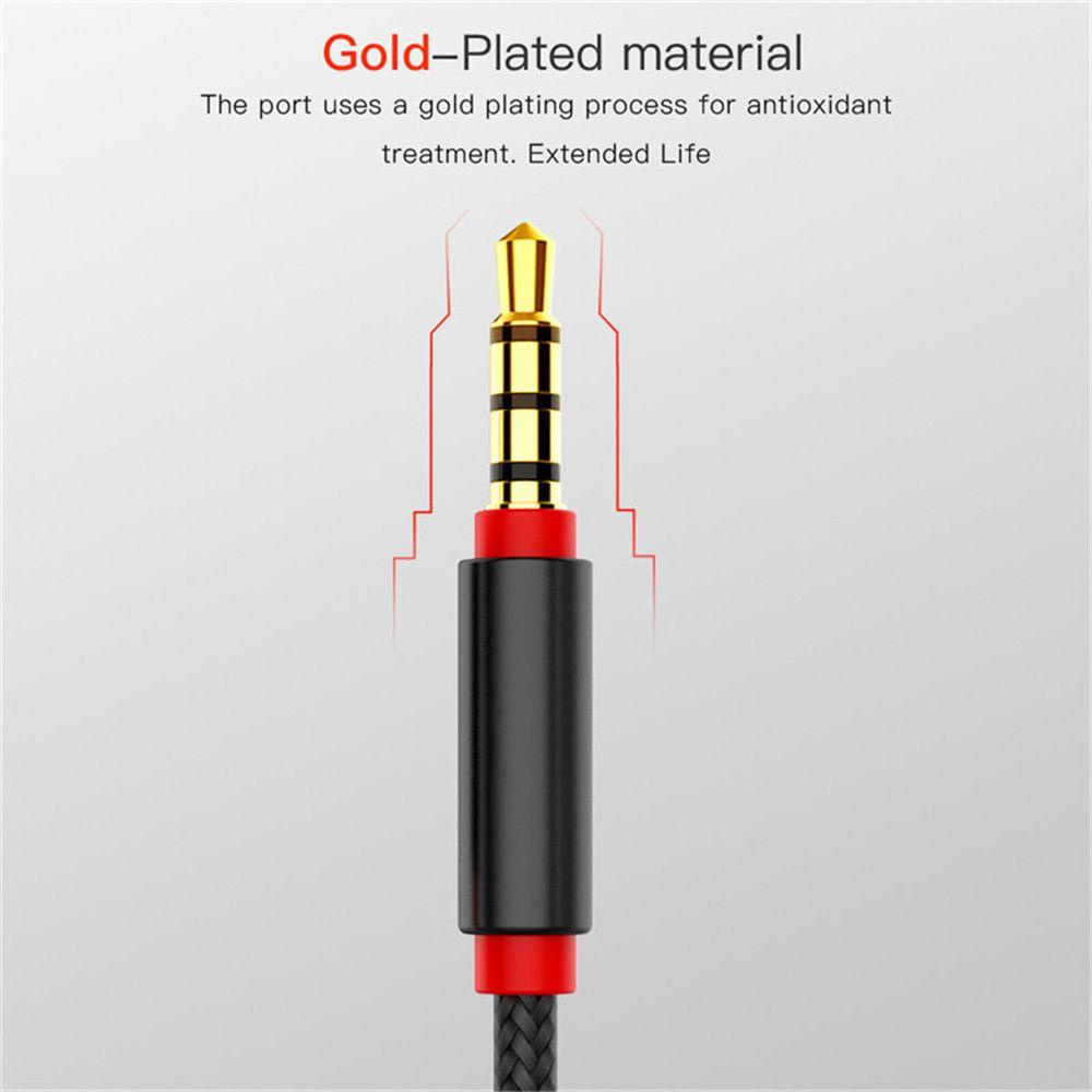 AUGUSTINA Cáp Âm Thanh Tai Nghe LoạI C ĐầU CắM 3.5mm Cho Xe Ô Tô