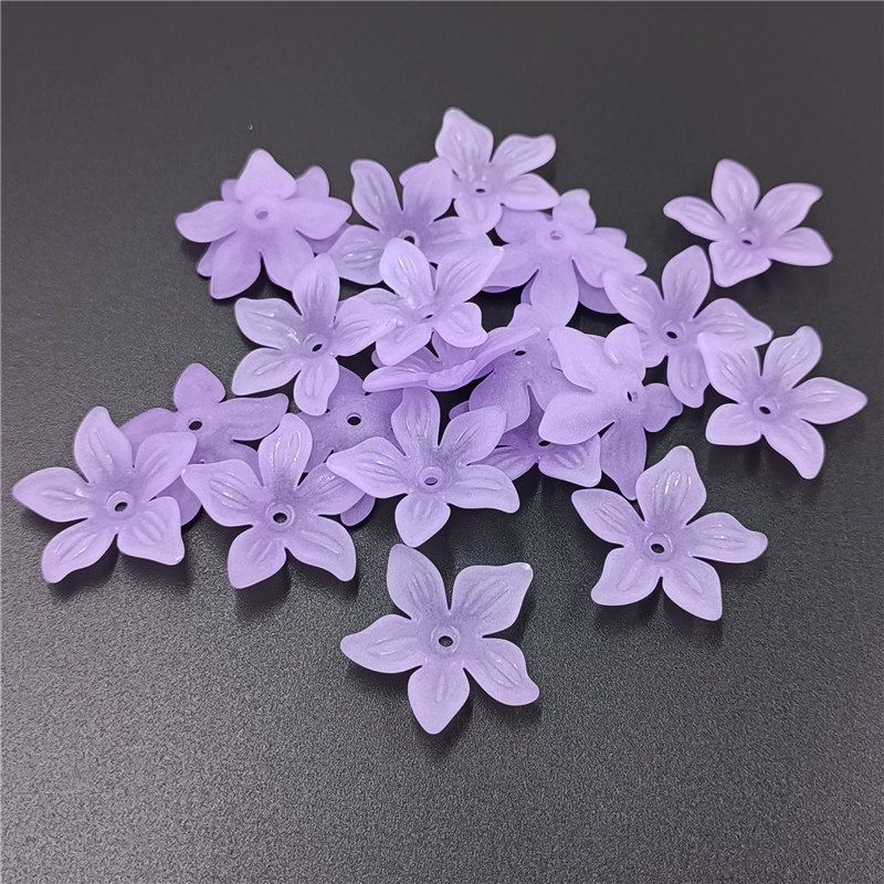 Set 20 Hạt Xỏ Lỗ Hình Hoa Bauhinia Bằng Acrylic Dùng Để Làm Trang Sức Thời Trang