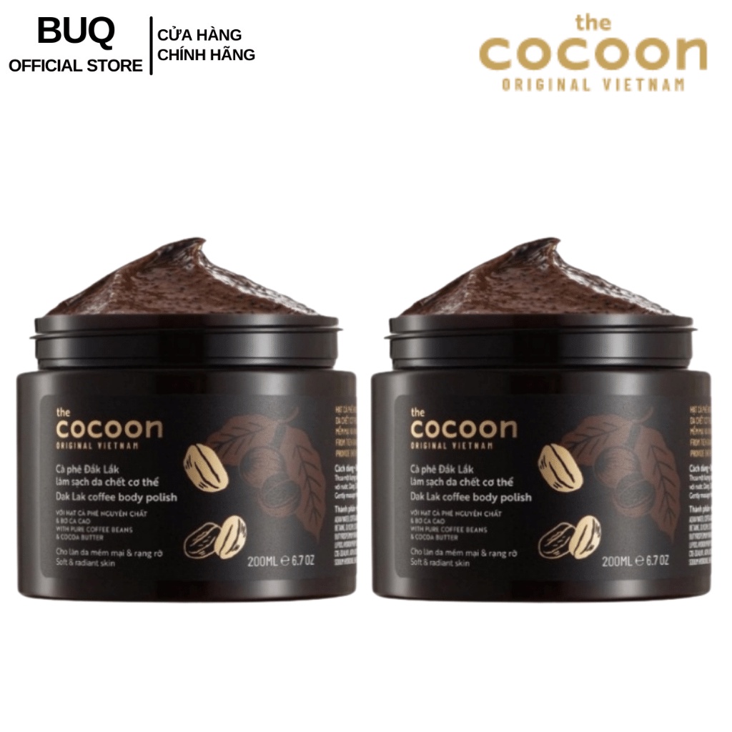 Combo 2 Hũ Cà Phê Đắk Lắk Tẩy Da Chết Body Cocoon 200ml/Hũ