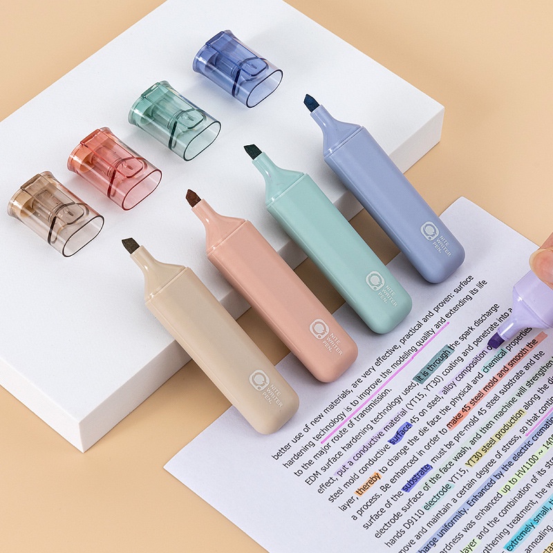 <Video Review> Set 4 Bút Dạ Dánh Dấu Cỡ To Dáng Béo Màu Pastel Morandi Xinh Xắn G015