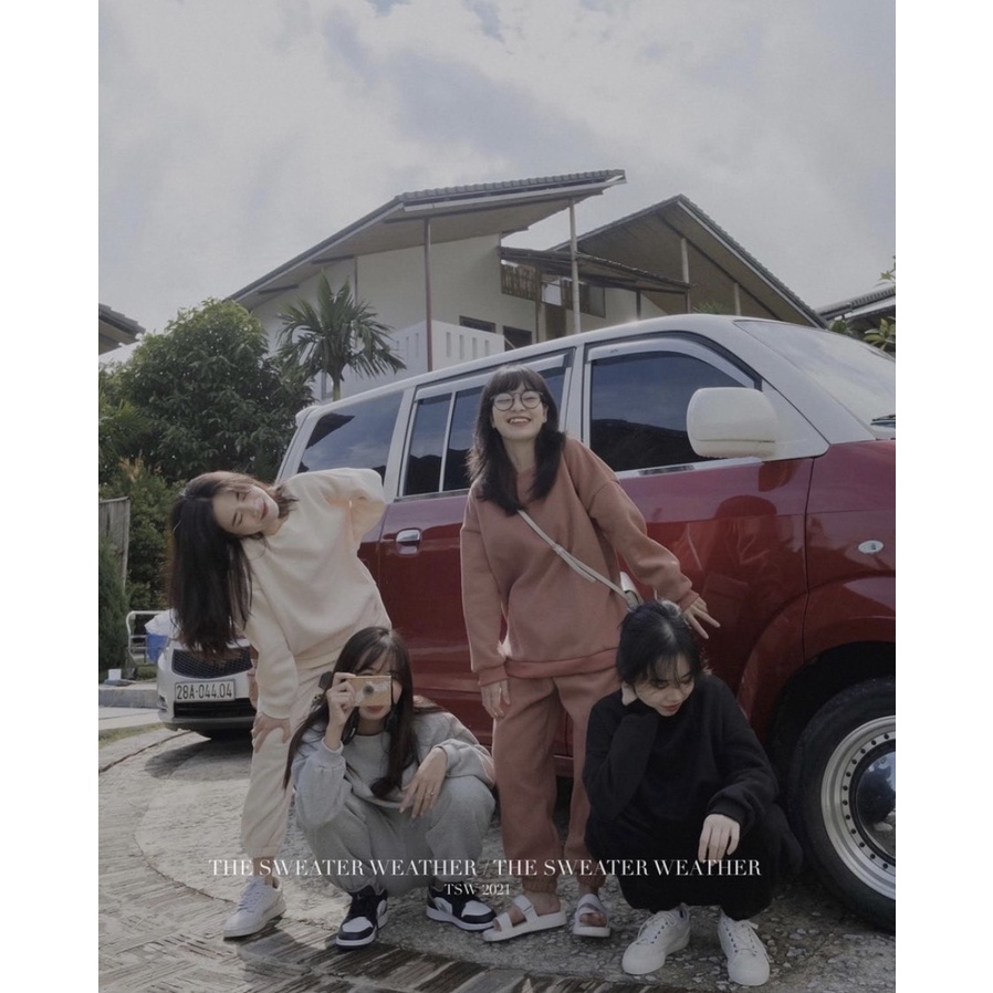 Bộ Nỉ Nữ - Bộ nỉ bông trơn quốc dân ,Chất nỉ bông dày ấm thích hợp mặc cùng team HK Shop9720