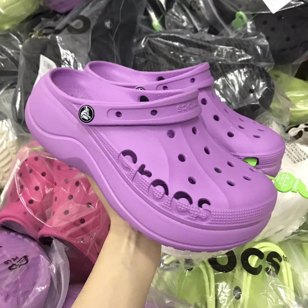 Tặng kèm jibit, Dép Sục Baya Classic 5p viền dập chữ croscc sắc nét, êm nhẹ cho nữ