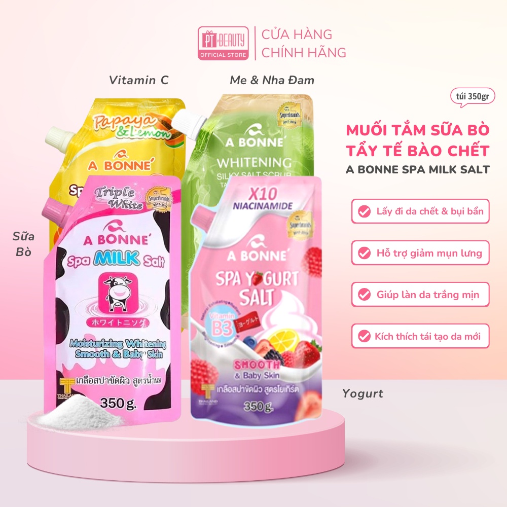 Muối tắm sữa bò, muối bò tẩy tế bào chết A Bonne Spa Milk Salt Thái Lan 350gr