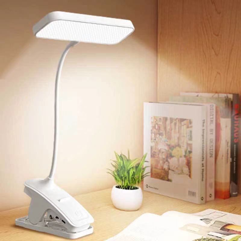 Đèn bàn LED kẹp, bảo vệ mắt, học tập, bảo vệ thị lực, cắm điện có thể sạc lại, ký túc xá sinh viên, đọc sách, đ