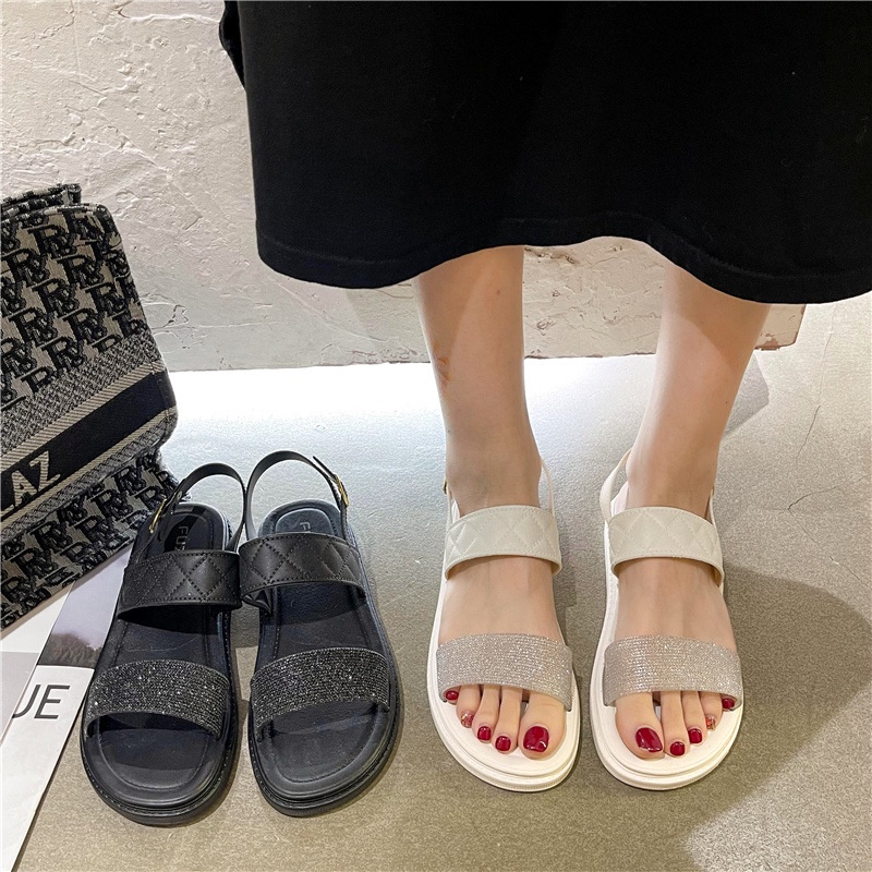 Xăng đan Đế Bằng Cao 2.5CM Đính Đá Thời Trang Dành Cho Nữ