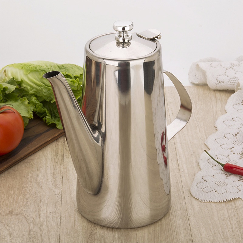 Ấm inox 304 dáng cao dung tích 2 lít cao cấp chuyên đựng trà, cà phê, nước gia vị, nước lẩu nhà hàng"