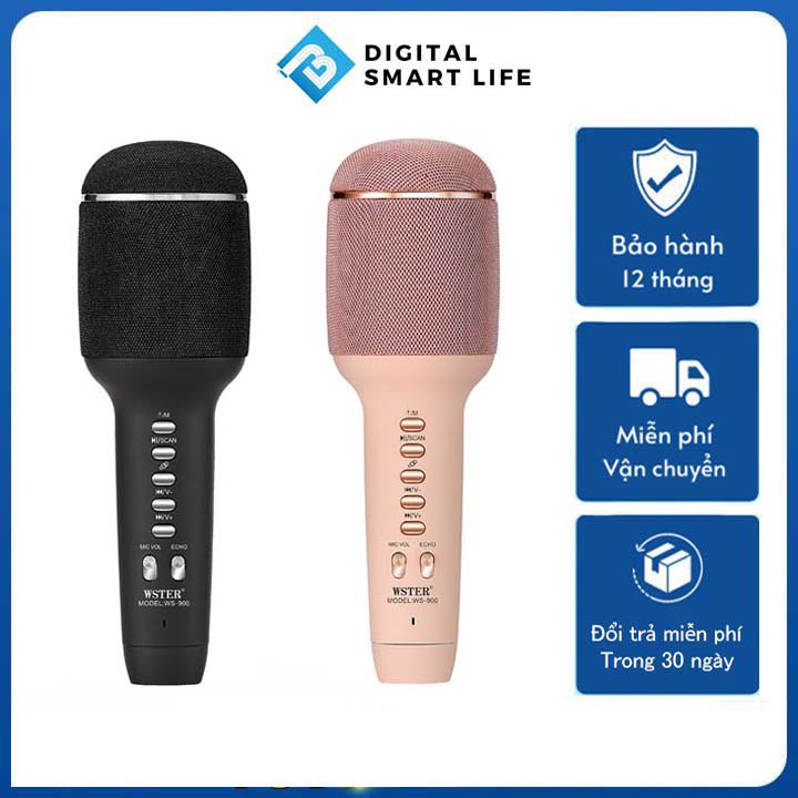 Micro Karaoke Bluetooth Cầm Tay Mic Hát Karaoke Không Dây Đa Năng Chất Lượng Cao Tiện Dụng Và Chuyên Nghiệp Mic WS-900