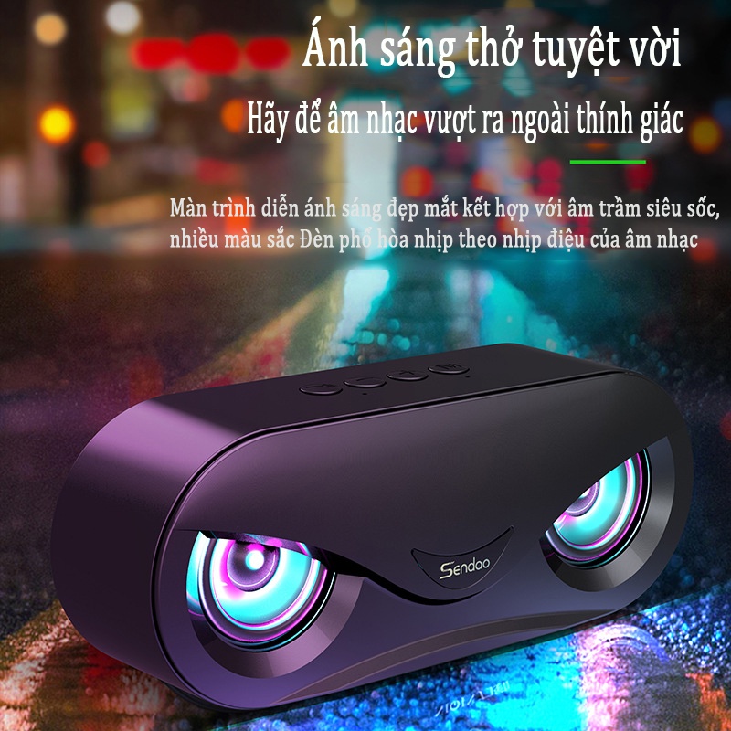 M6LED đèn đầy màu sắc loa bluetooth không dây loa kép loa siêu trầm âm thanh thẻ để bàn âm lượng lớn