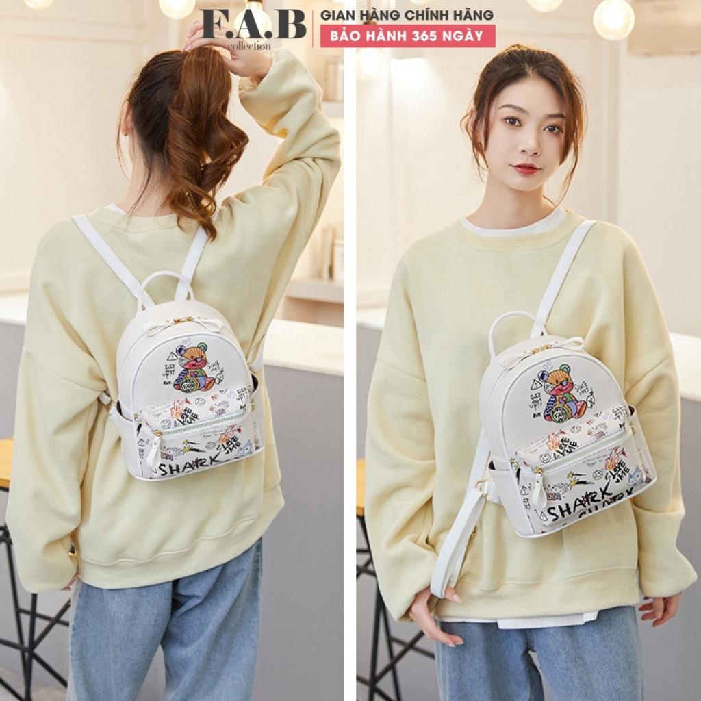 Balo nữ mini đi chơi đi học hình gấu dễ thương thời trang Hàn Quốc cao cấp, balo mini BL006108 FAB Store