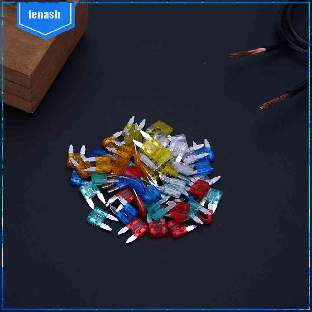 Set 60 Cầu Chì Lưỡi Mini 5A 10A 15A 20A 25A 30A Chuyên Dụng Cho Xe Hơi Xe Tải