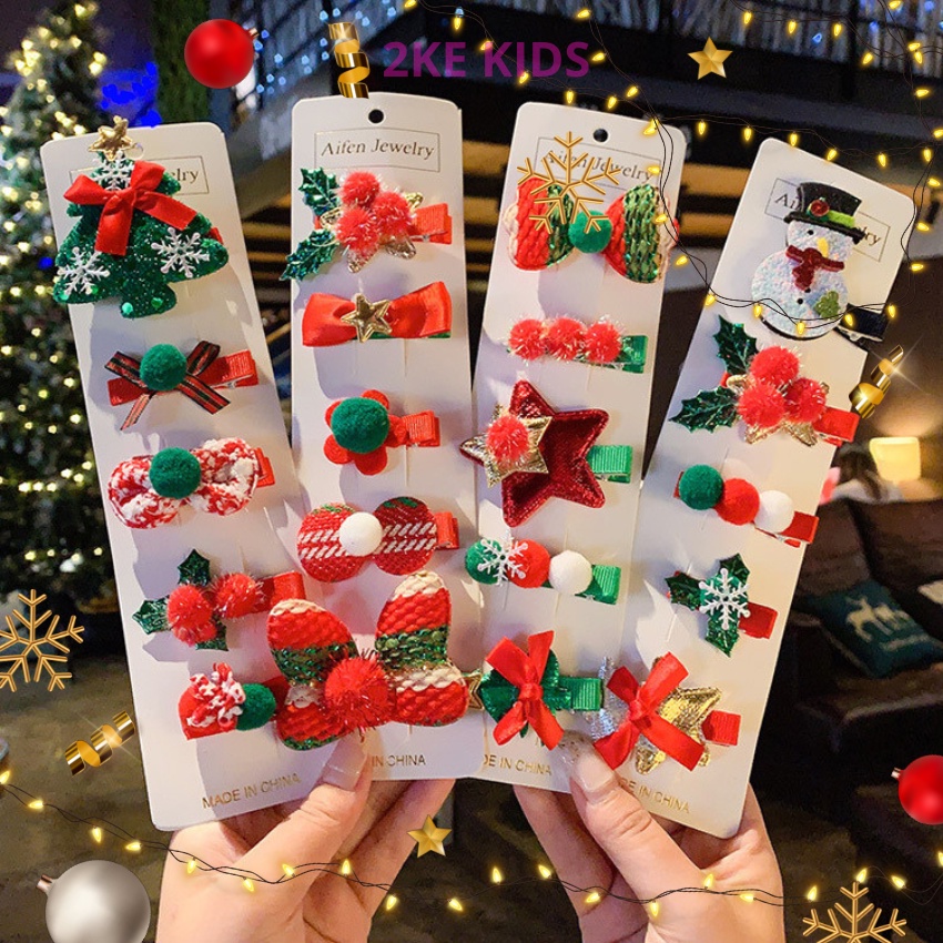 Kẹp tóc noel cho bé gái làm quà tặng giáng sinh- 2KE KIDS