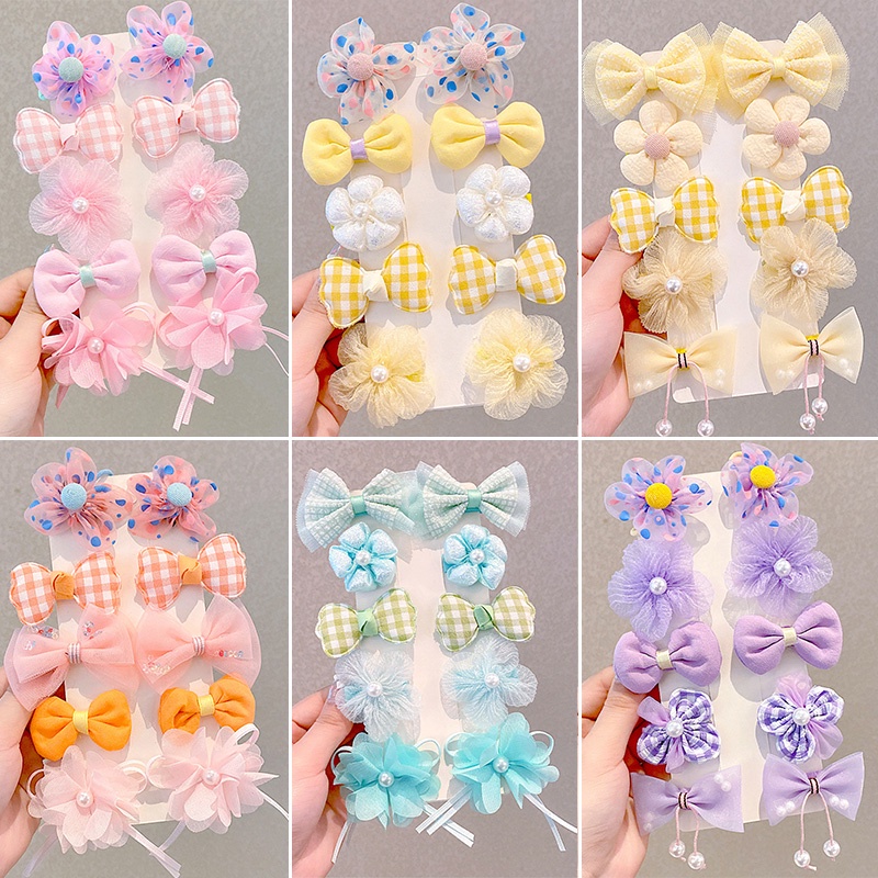 Set 10 Kẹp Tóc Hình Nơ Dễ Thương Cho Bé Gái