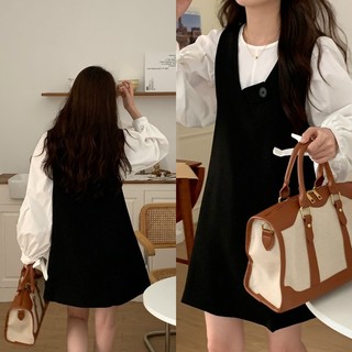 Set váy yếm kèm sơ mi