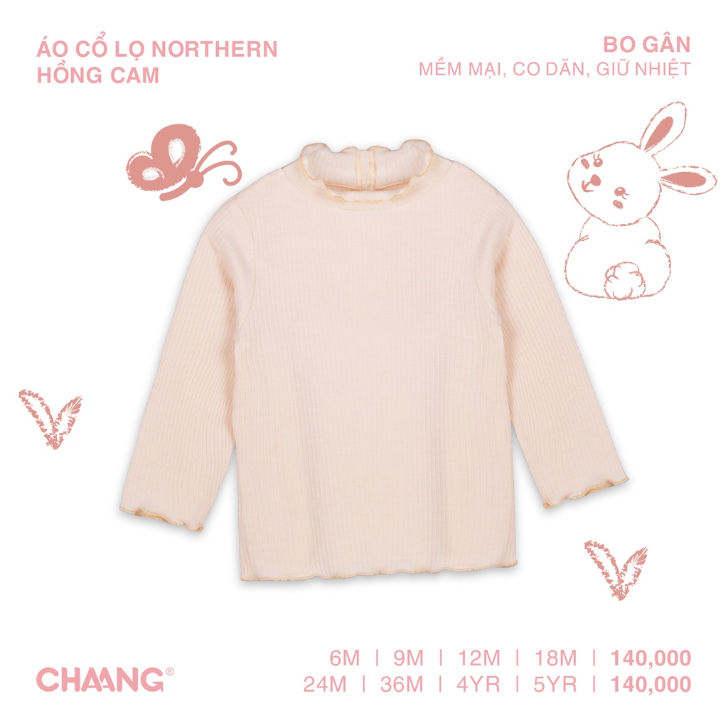 [CHAANG] Áo cổ lọ bé gái Northern hồng cam