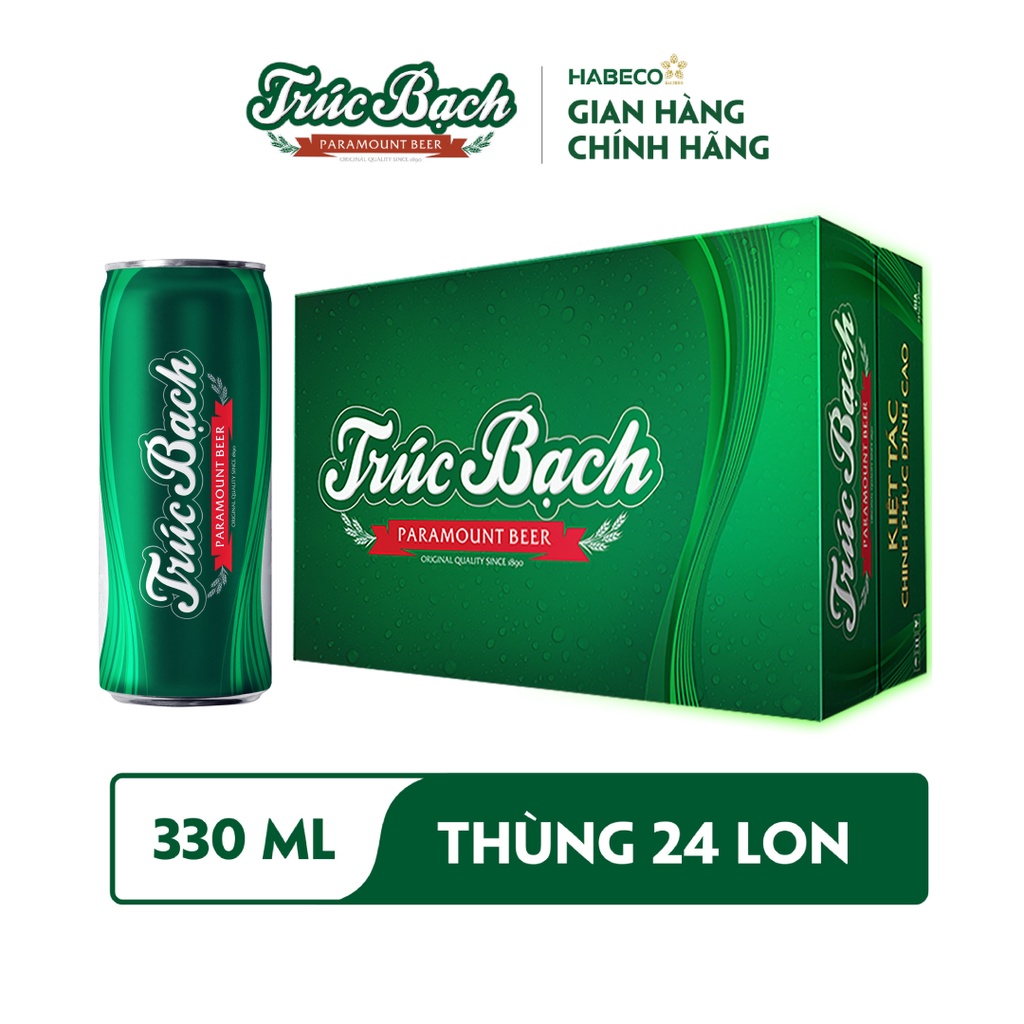 HỎA TỐC HÀ NỘI - Thùng 24 lon Bia Trúc Bạch - HABECO (330ml/lon)