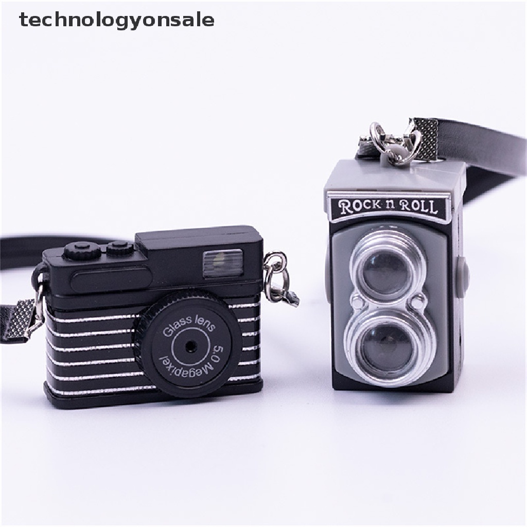 Móc Khóa Xe Hơi Mini Hình Camera Có Đèn LED Nhiều Màu Sắc