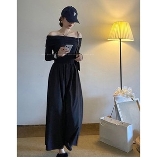 Váy len nữ đầm dài dáng dài trễ vai sang chảnh hàng quảng châu cao cấp chất mềm - s117