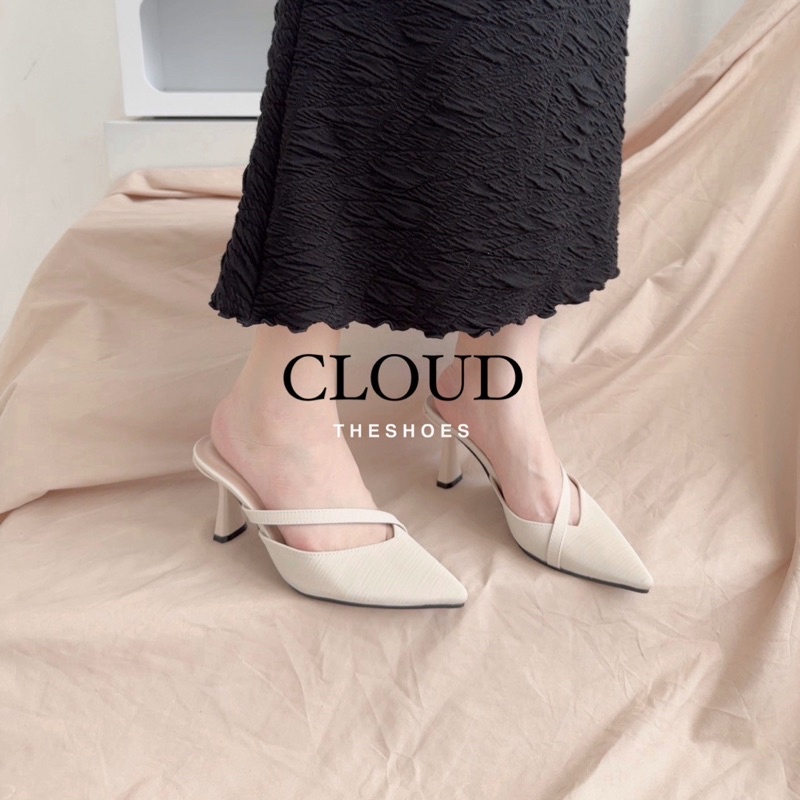 Giày gót mũi nhọn quai chéo