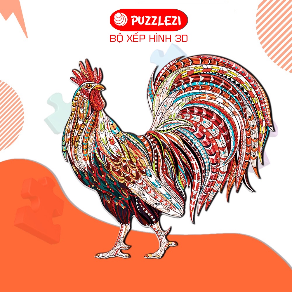 Bộ xếp hình gỗ puzzle cho bé 100 - 1000 mảnh pcs đồ chơi ghép hình 3d các con vật PUZZLEZI