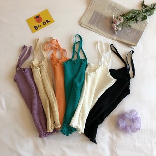 Áo 2 dây viền bèo basic thời trang