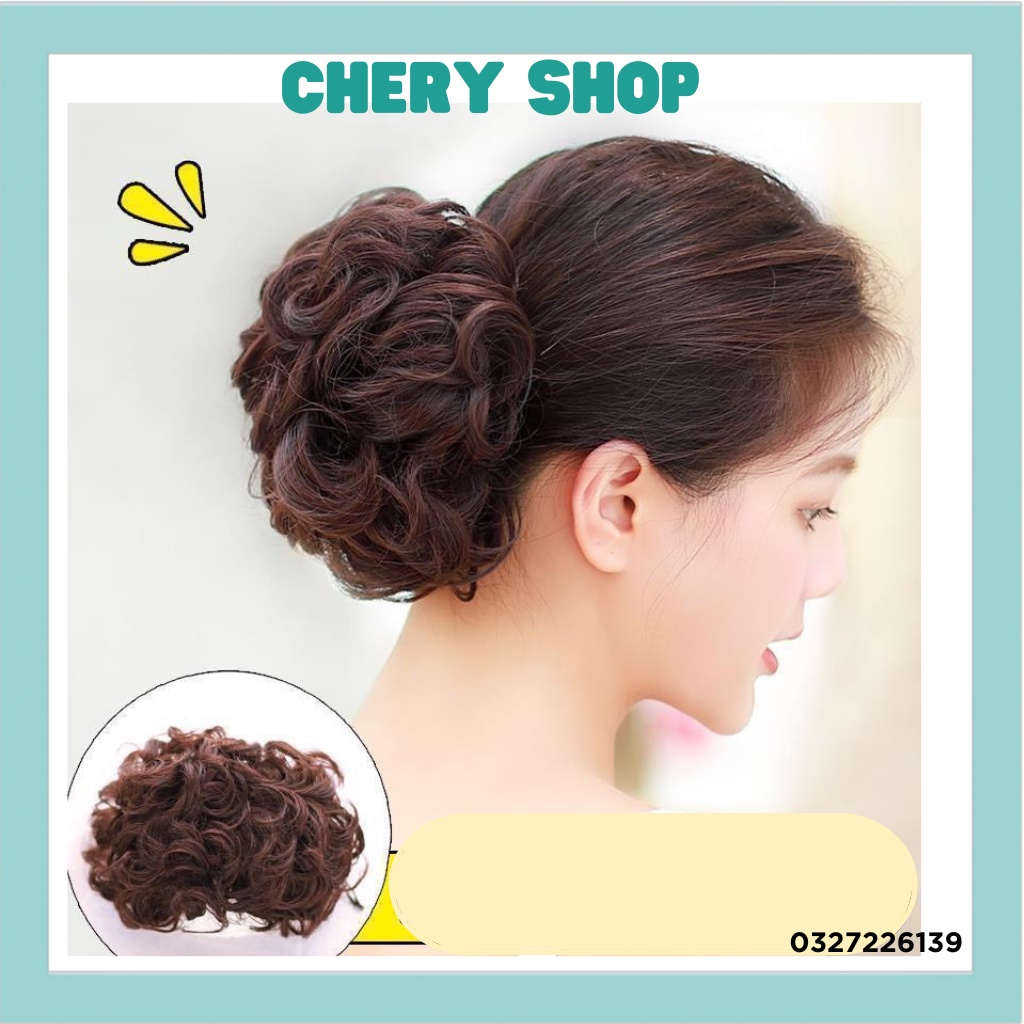 Tóc giả nữ đẹp búi PHU NHÂN cao cấp loại to làm bằng sợi to cao cấp