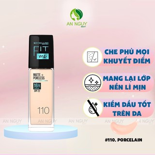 Kem Nền Maybelline m Fit Me Matte Poreless Foundation SPF 22 #110 Porcelain