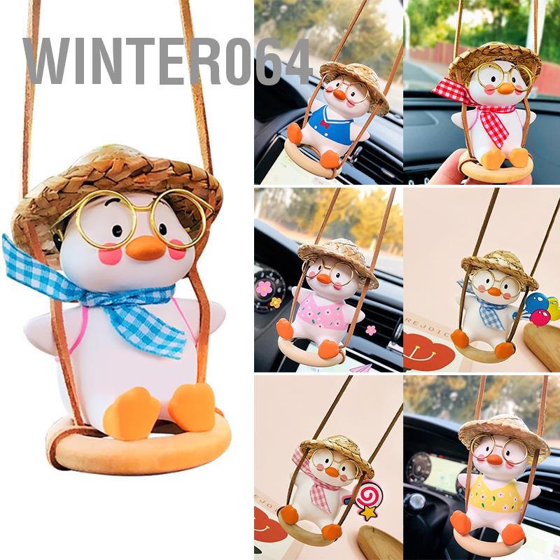Gương chiếu hậu Swinging Duck Trang trí nội thất Mặt dây chuyền Phụ kiện treo xe Winter064