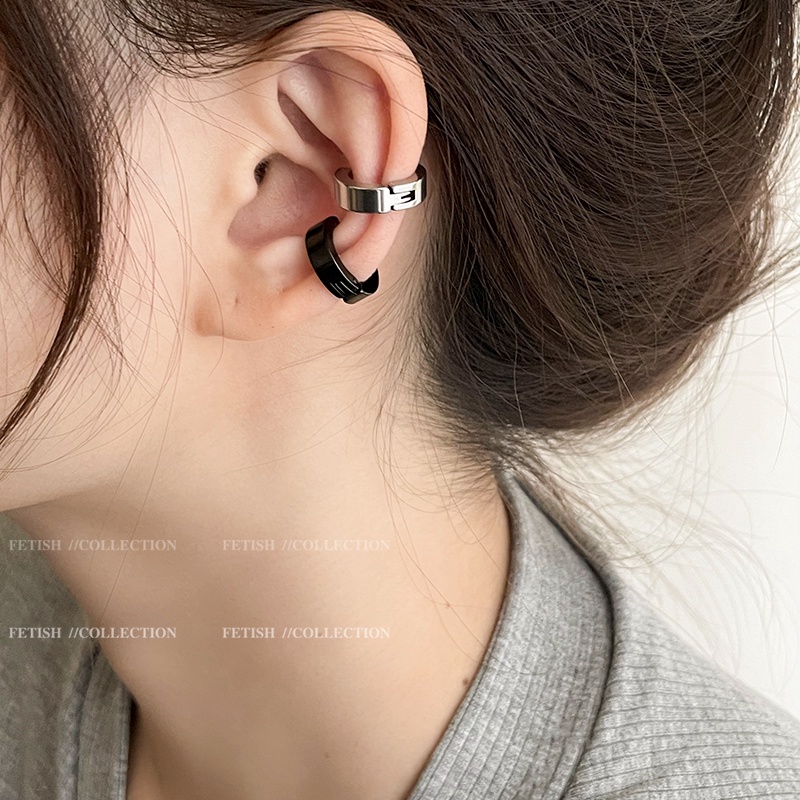 We Flower 1 Khuyên Kẹp Vành Tai Chất Liệu Thép Không Gỉ Phong Cách Punk Thời Trang Unisex