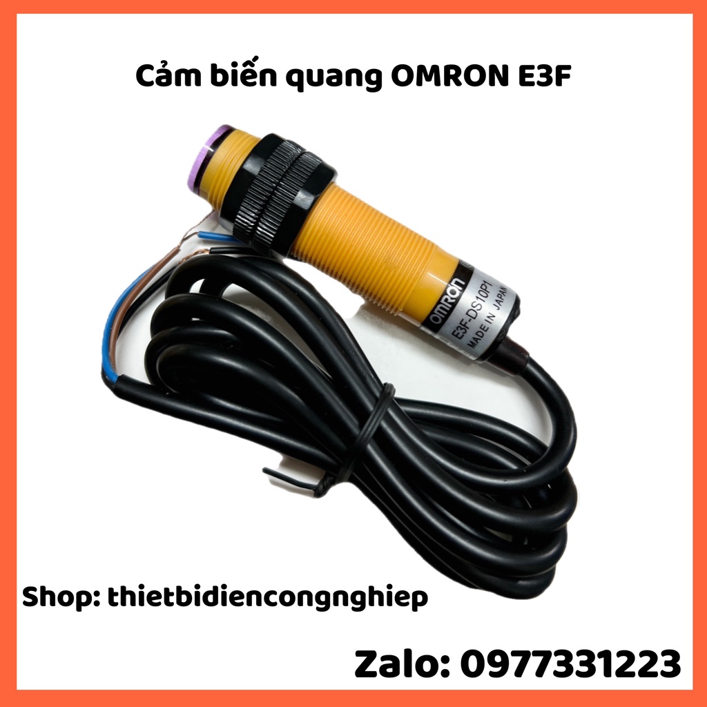 Cảm biến quang OMRON E3F-DS10C4 NPN/NO 10cm, Cảm biến vật cản OMRON E3F, Cảm biến khoảng cách OMRON